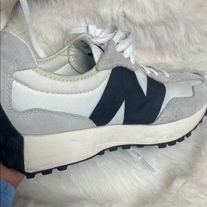 New Balance Cream and Black Sneakers